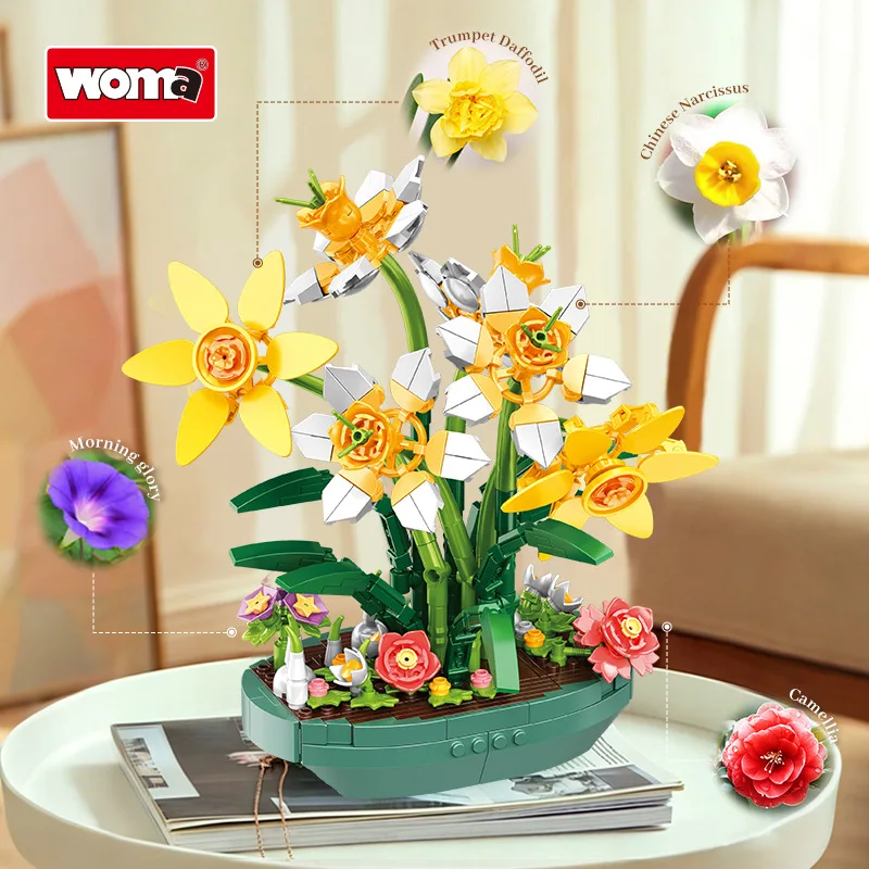 Plant Parent Yearly - Klocki konstrukcyjne w kształcie narcyzów, symulowane