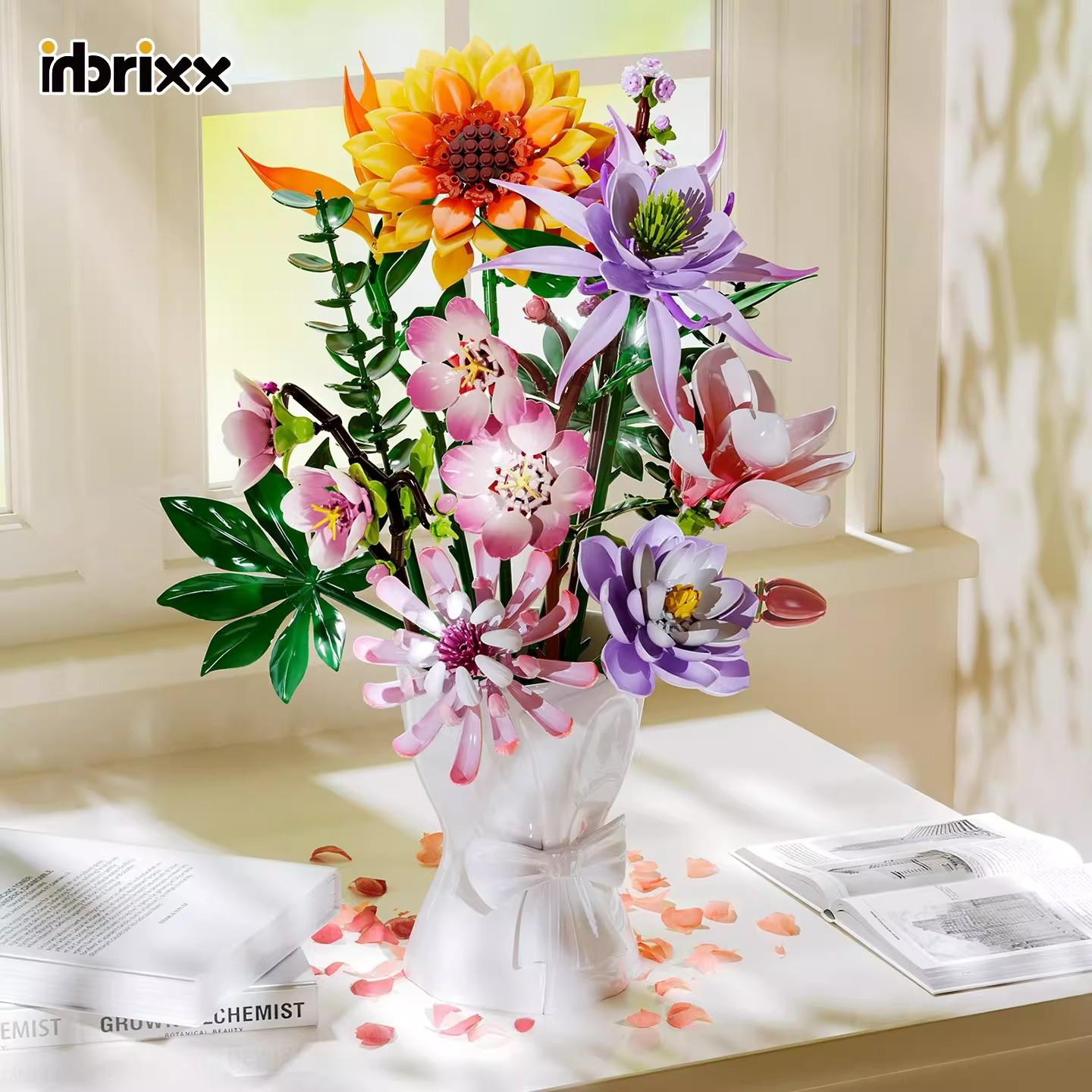 Plant Parent Gifts - Klocki konstrukcyjne w różnych stylach, róża,